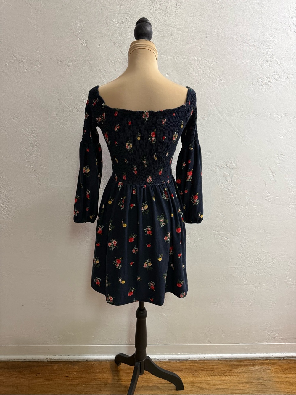 J for Justify Navy Blue Floral Long Sleeve Dress - Picture 2 of 2
